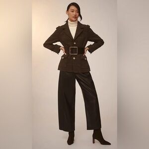 Anthropologie Elegant Black Wide Leg Trousers